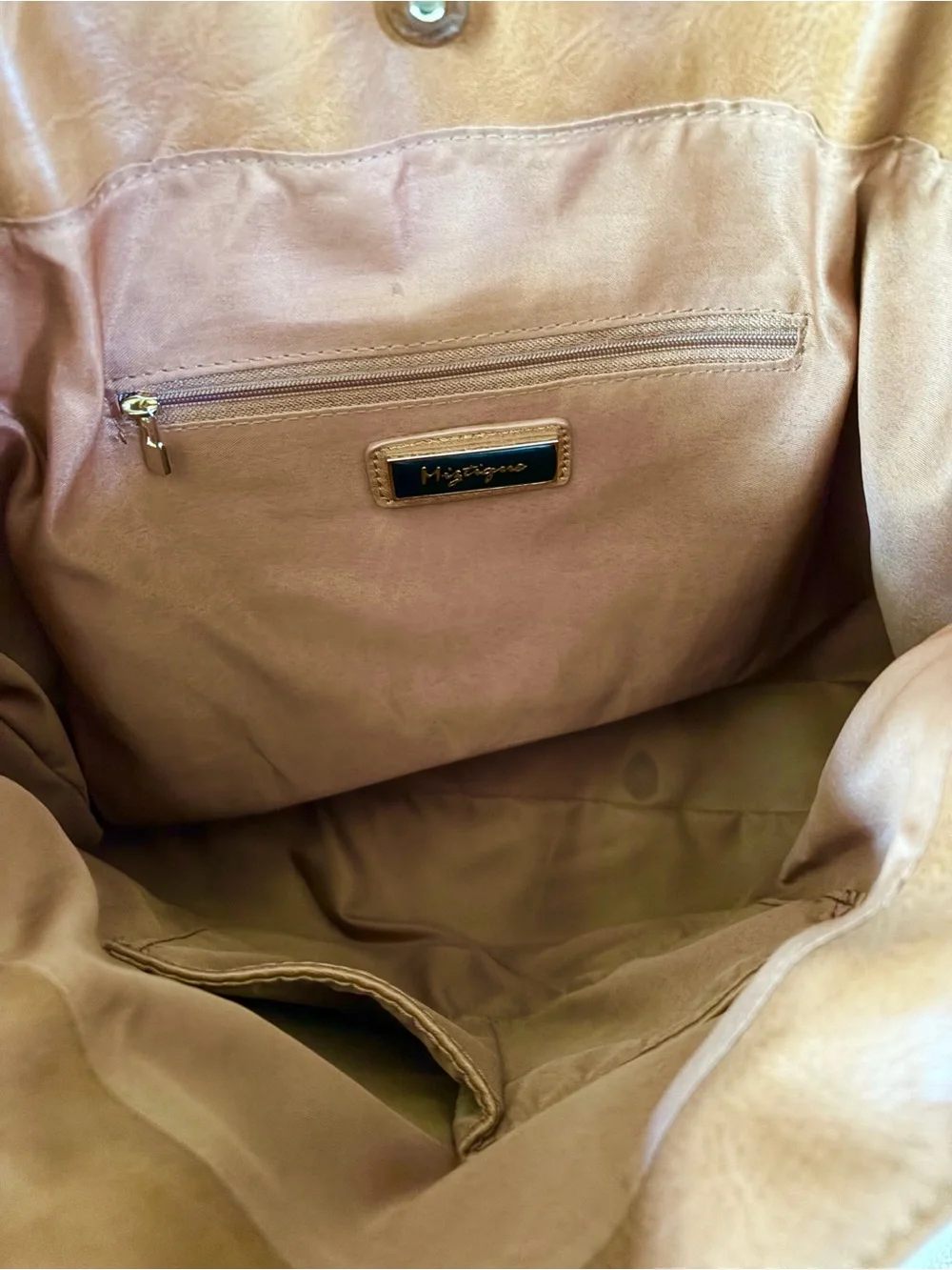 Miztique Canvas and Faux Leather Tote Bag